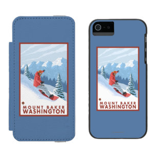Snowboarder Scene - Mount Baker, Washington Incipio Watson™ iPhone 5 Wallet Case