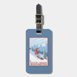 Snowboarder Scene - Mount Baker, Washington Luggage Tag