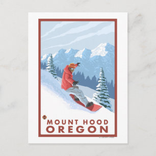 Snowboarder Scene - Mount Hood, Oregon Postcard