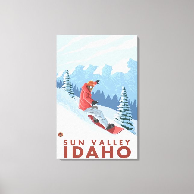 Snowboarder Scene - Sun Valley, Idaho Canvas Print (Front)