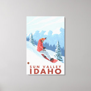 Snowboarder Scene - Sun Valley, Idaho Canvas Print