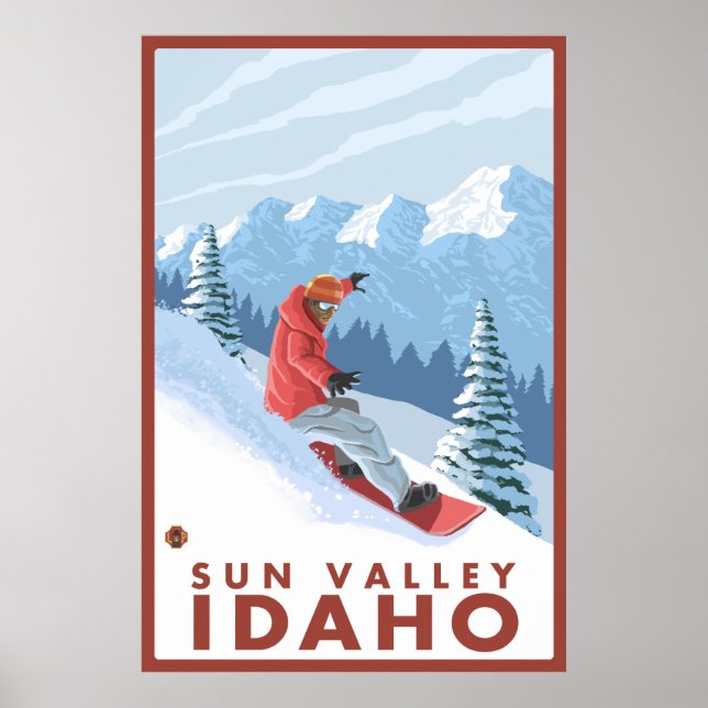 Snowboarder Scene - Sun Valley, Idaho Poster (Front)