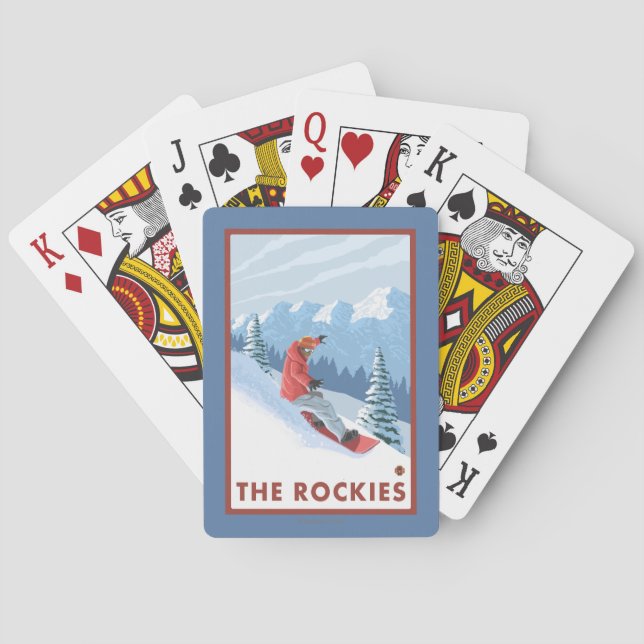 Snowboarder Scene - The Rockies Playing Cards (Back)