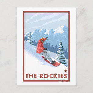 Snowboarder Scene - The Rockies Postcard