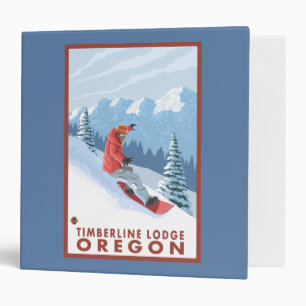 Snowboarder Scene - Timberline Lodge, Oregon Binder