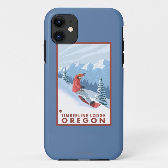 Snowboarder Scene - Timberline Lodge, Oregon Case-Mate iPhone Case (Back)