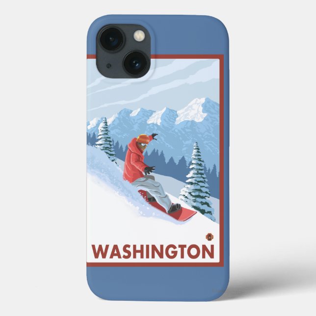 Snowboarder Scene - Washington Case-Mate iPhone Case (Back)