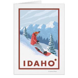 Snowboarder SceneIdahoVintage Travel Poster