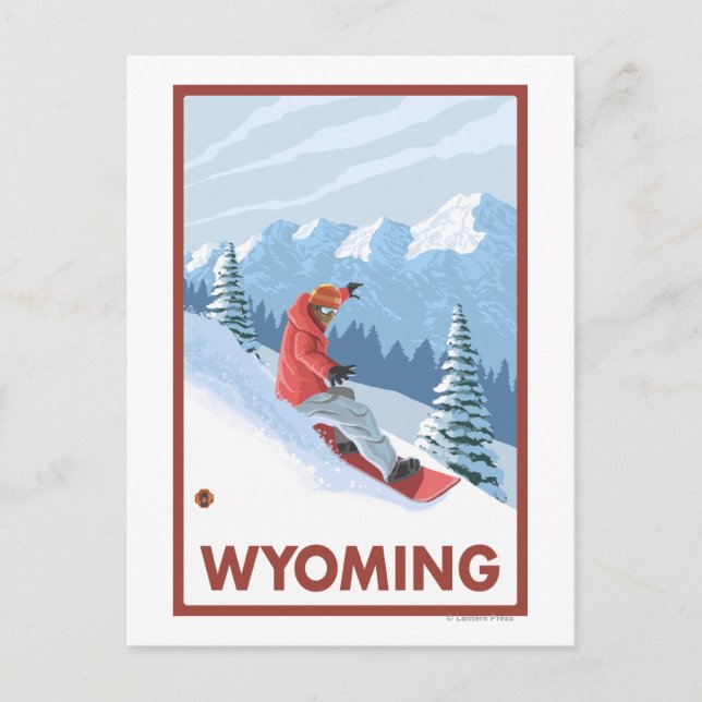 Snowboarder SceneWyoming Postcard (Front)