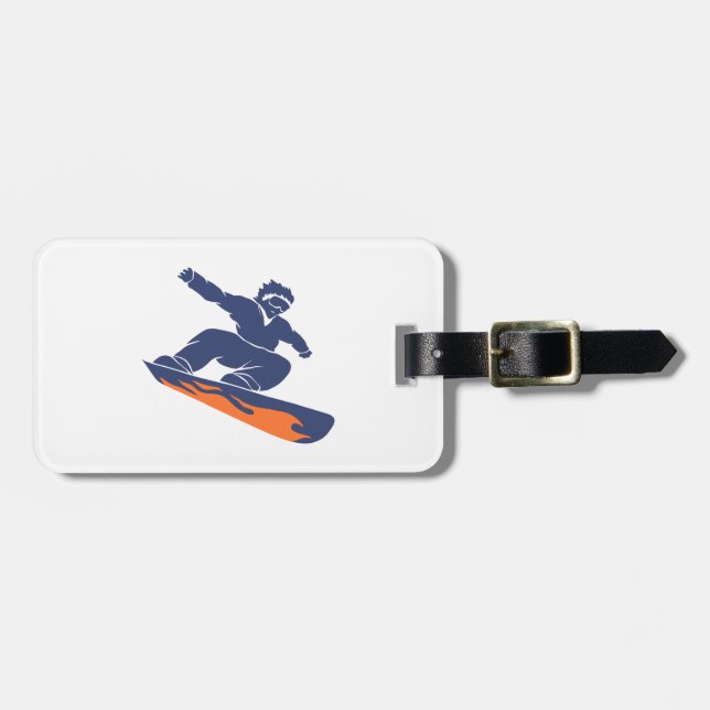 Snowboarder silhouette - Choose background colour Luggage Tag (Front Horizontal)