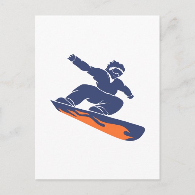 Snowboarder silhouette - Choose background colour Postcard (Front)