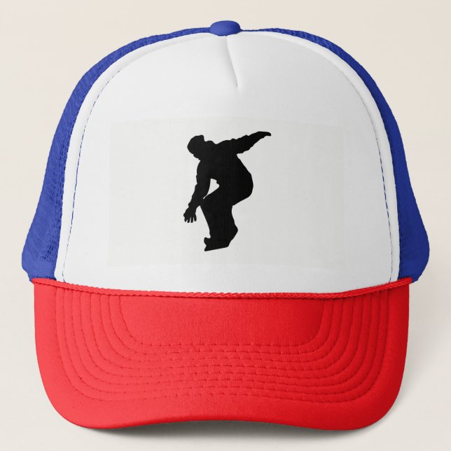 Snowboarder Silhouette Trucker Hat (Front)