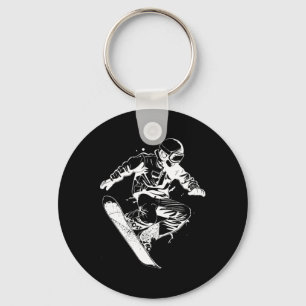 Snowboarder Sketch Alpine Snowboarding  Keychain
