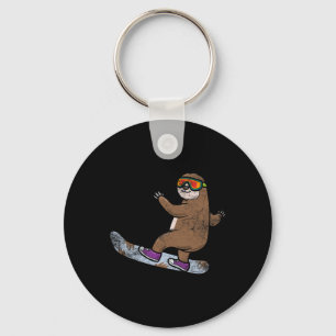 Snowboarder Sloth Lover Snowboarding Snow Winter S Keychain