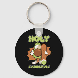 Snowboarder Snowboard - Snowboarding Avocado Holy  Keychain