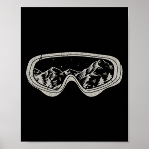 Snowboarder Snowboarding Goggles Winter Sport Snow Poster