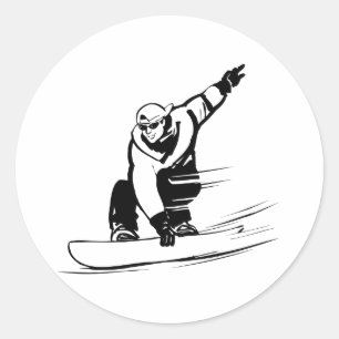 Snowboarder Snowboarding Love Sports Fitness Classic Round Sticker