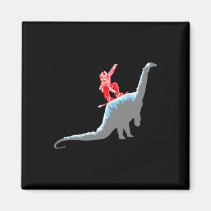 Snowboarder Snowboarding Mountain Snowboard Dinosa Magnet