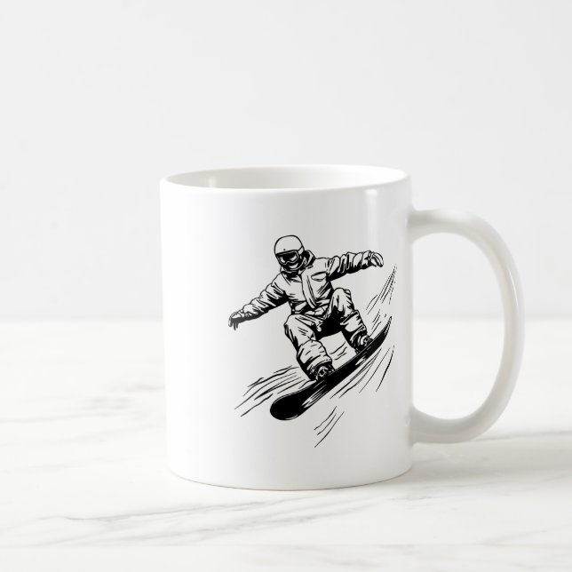 Snowboarder Snowboarding Slope  Coffee Mug (Right)