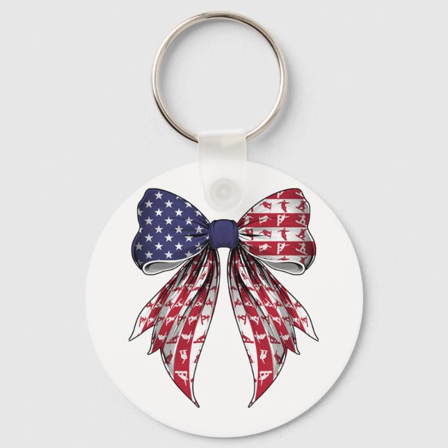 Snowboarder Snowboarding Snowboard 4th Of July Ame Keychain (Front)