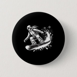 Snowboarder Snowboarding Winter Slope Downhill Hol 2 Inch Round Button