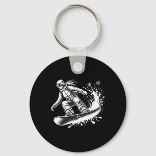 Snowboarder Snowboarding Winter Slope Downhill Hol Keychain