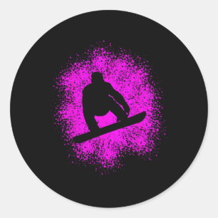 Snowboarder Snowboarding Women Men  Classic Round Sticker