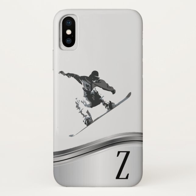 Snowboarder Sports Snowboard Monogram Case-Mate iPhone Case (Back)