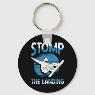 Snowboarder Stomp The Landing Ski Resort Snowboard Keychain