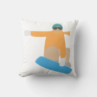Snowboarder Throw Pillow