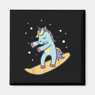 Snowboarder Unicorn Snowboarding Winter Sports Ski Magnet