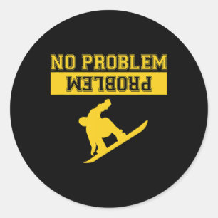 Snowboarder Upside Down Joke  Classic Round Sticker