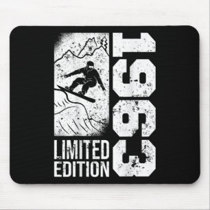 Snowboarder Vintage 1963 Birthday Snowboarding Sno Mouse Pad