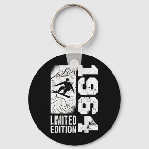 Snowboarder Vintage 1964 Birthday Snowboarding Sno Keychain