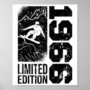 Snowboarder Vintage 1966 Birthday Snowboarding Sno Poster