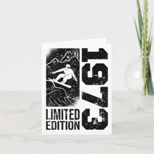 Snowboarder Vintage 1973 Birthday Snowboarding Sno Card