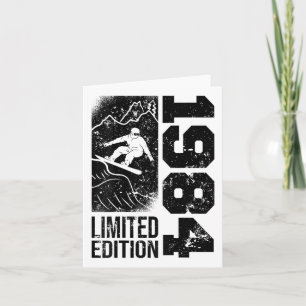 Snowboarder Vintage 1984 Birthday Snowboarding Sno Card