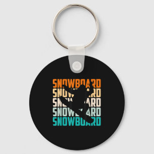 Snowboarder Vintage Snowboard  Keychain