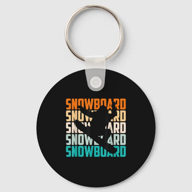 Snowboarder Vintage Snowboard  Keychain (Front)