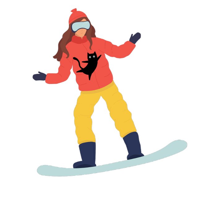 Snowboarder with a Cat Jacket Sweatshirt (Creator Uploaded)