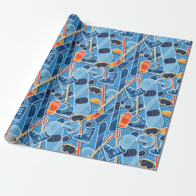Snowboarder Wrapping Paper (Unrolled)