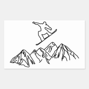 snowboarders in the mountains, 02, sticker