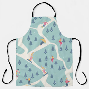 Snowboarders, winter resort, active recreation. apron