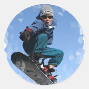 Snowboardeur dans les Stickers Neige