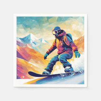 Snowboarding 16th Birthday Paper Napkins