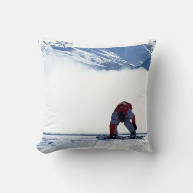 snowboarding-7 throw pillow (Front)