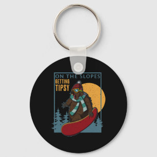 Snowboarding Activity Outdoor Mountain Skiing Recr Keychain