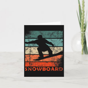 Snowboarding Air On Powder Day Snowboarder Vintage Card