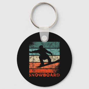 Snowboarding Air On Powder Day Snowboarder Vintage Keychain