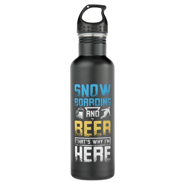 Snowboarding And Beer 710 Ml Water Bottle (Front)